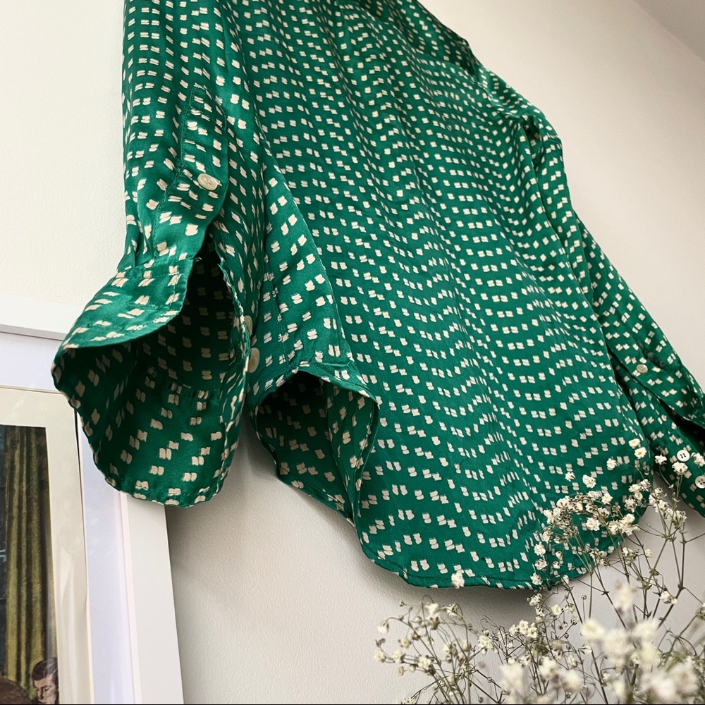 Madewell 100% Silk Button-Down Patterned Blouse - image 2